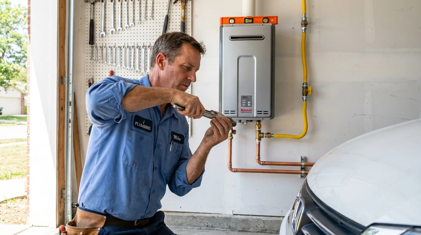 Tankless water heater installation by a Johns Plumbing LLC plumber in Vernon